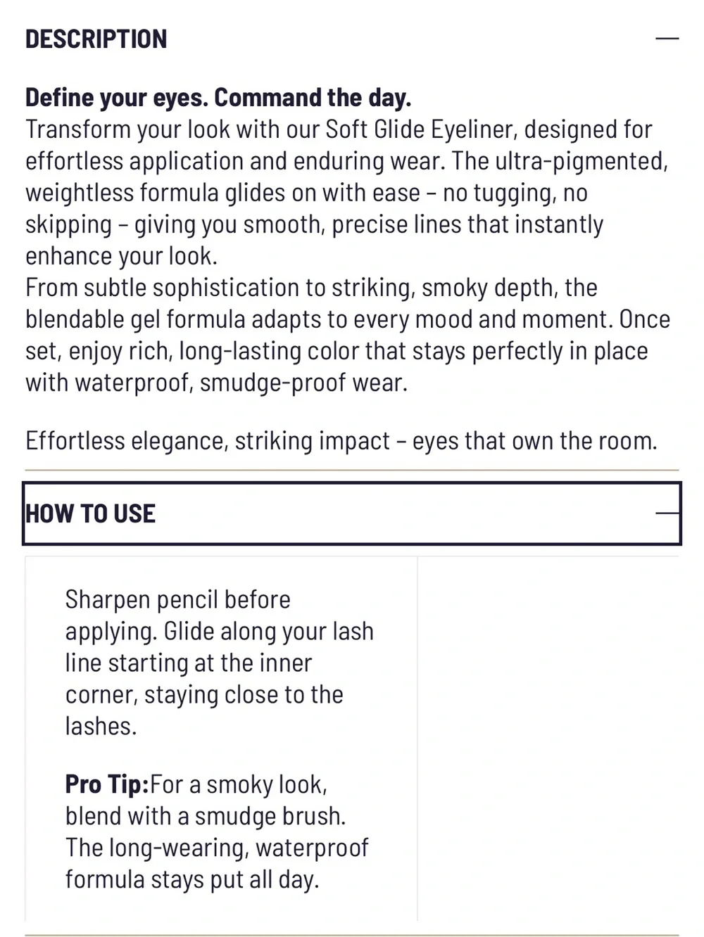 Westmore Beauty Lasting Effects Soft Glide Eyeliner Ultra Black Waterproof NIB